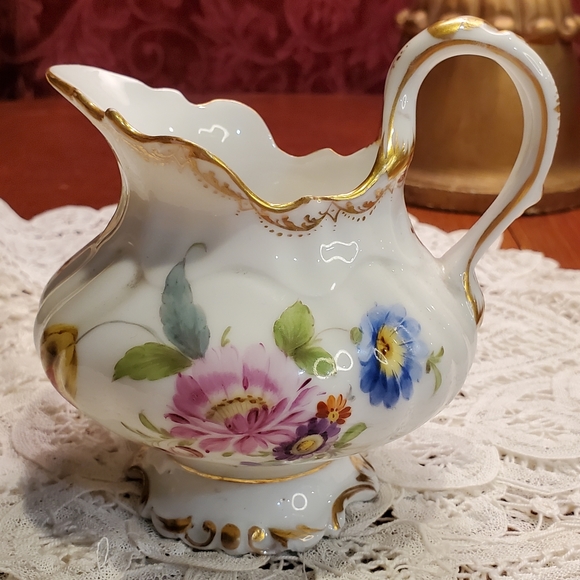 Dresden Creamer Richard Klemm Germany floral Bailey Banks Biddle - Picture 13 of 13